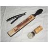vintage razor knife, strop& brush #1031366