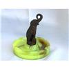 Image 1 : Houze Glass Co. Vaseline Ashtray w/Elephant #1031506