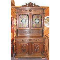 Circa 1890 French Barley Twist Stained Glass #1040540
