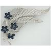 Retro Diamond & Sapphire 18k White Gold Pin #1040639