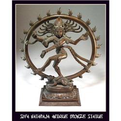 FINE 18th c ANTIQUE SIVA NATARAJA BRONZE STATUE#1040797