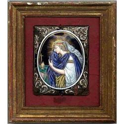 EXQUISITE ANTIQUE LIMOGES ENAMEL PLAQUE / MS016#1040800