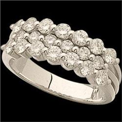 3 Row DIAMOND Wedding Band 1.50 CARATS!! #1040805