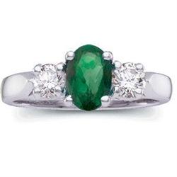 PLATINUM Ring EMERALD  Diamond Engagement? #1040807