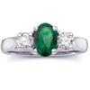 Image 1 : PLATINUM Ring EMERALD  Diamond Engagement? #1040807