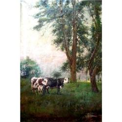 Rare French School Oil on Canvas Painting #1040915