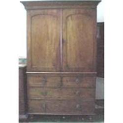 ANTIQUE MAHOGANY LINEN PRESS #1040929