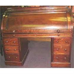 ANTIQUE WILLIAM IV CYLINDER ROLL TOP DESK #1040931