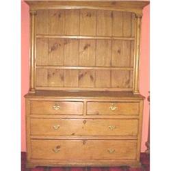 ANTIQUE PINE CABINET CUPBOARD HUTCH  #1040942