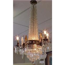 Antique French Crystal Beaded Chandelier #1040964