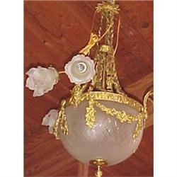 Antique French Bronze & Crystal Chandelier  #1040966