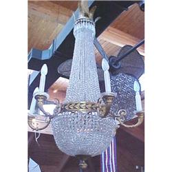 EMPIRE DORE' BRONZE AND CRYSTAL  CHANDELIER #1040969