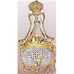 Antique French Crystal  Beaded Chandelier #1040975