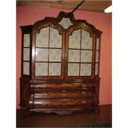 MARQUETRY BOOKCASE CABINET CUPBOARD #1040998