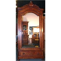 1890s French Mahogany Biedermeier Armoire #1041043