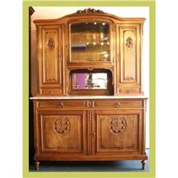 1920s French Walnut Louis XVI Marble-Top Buffet#1041046