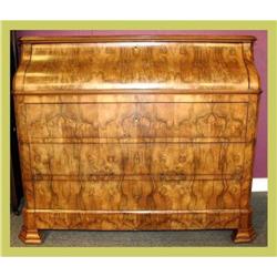 1880s Burled Walnut Biedermeier Secretaire Desk#1041053