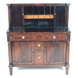 Antique Amer Federal Tambour Butler's Secretary#1041063