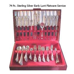 Antique Sterling Silver Lunt Flatware Set for 8#1041064