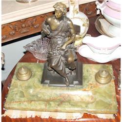 large Inkstand onix and bronze sculpture #1041215