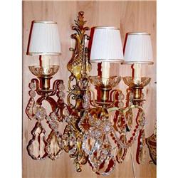  Bronze Sconces Bohemia lead Crystals #1041229