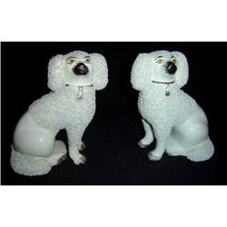 Pair of Antique Staffordshire Poodles #1041316