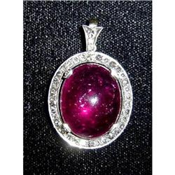 Rose Diamond and Rubellite Pendant #1041382