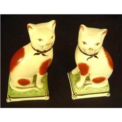 Antique English Staffordshire Pair of  Cats #1041408