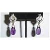 Image 1 : Amethyst and Diamond Briolette Earrings #1041465