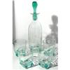 Image 1 : BLENKO 445 APLD SEA GREEN  CRACKLE DECANTER SET#1066923