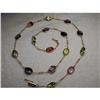 Image 1 : Estate 14K YG Garnet Amethyst Peridot Necklace #1067072