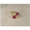 Image 1 : Estate 14K Ruby Baguette Diamond Floral Ring #1067119