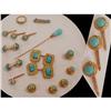 Image 1 : 15 PIECE persian TURQUOISE Victorian Cufflink #1067320