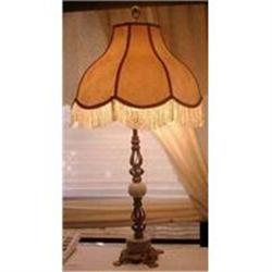 Vintage Brass and Marble Lamp #1074650