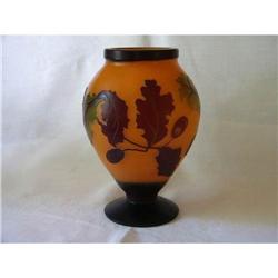 Orange Vase with Oak Leaves and Acorns #1074653
