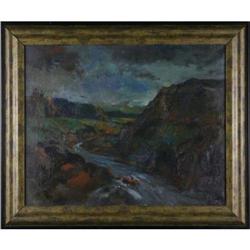 Oil on canvas landscape painting entitled #1074673