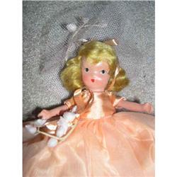 Nancy Ann Storybook in peach satin and organdy #1074914