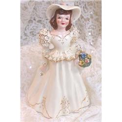 Florence Lady Figurine w/Lace & Flower Basket  #1074977
