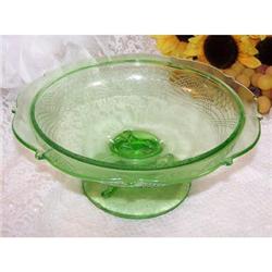 Green Depression Glass Console Bowl in#1074982