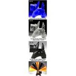 6 CZECH GLASS ART DECO SCOTTIE NAPKIN HOLDERS #1074999