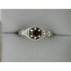 Antique Style FILIGREE Ring w GARNET #1075077