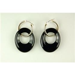 BLACK ONYX  EARRING JACKETS DANGLES #1075090