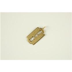 14K Gold Charm  RAZOR BLADE #1075094