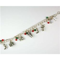 STERLING CHARM Bracelet 8  XMAS Charms! #1075098