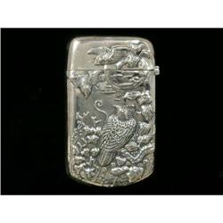 Antique Sterling Silver MATCH SAFE  OWL #1075099