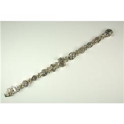 Antique Style SLIDE BRACELET w GARNET 8 inch #1075100