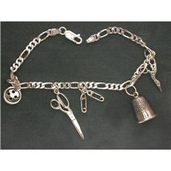 SEWING CHARM Bracelet Thimble Button #1075102