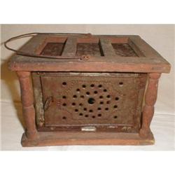 18TH CENTURY PIERCED TIN WINDSOR FOOT WARMER #1075178