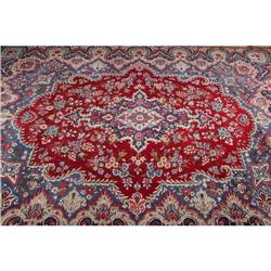 Stunning Antique Kerman Carpet, Red and Blue #1075210