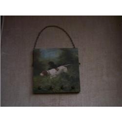 Early Painting of Hunting Dogs on Wood/Key #1075289